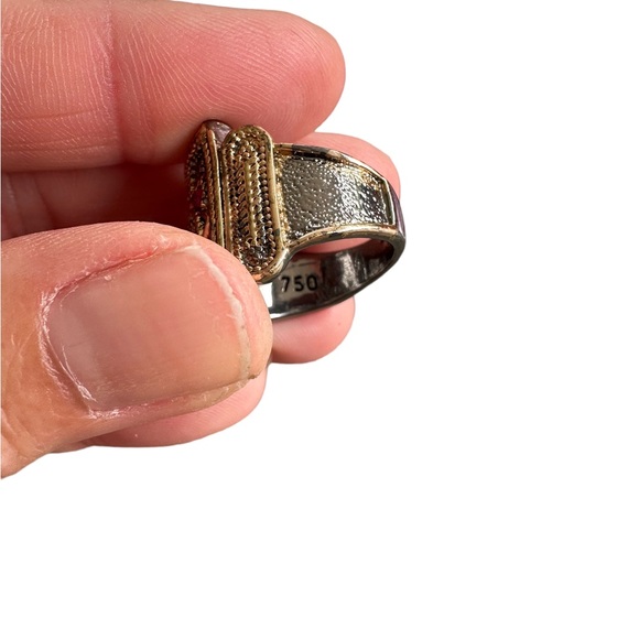 Antique Gold Retro Rectangular Ring - Picture 3 of 4